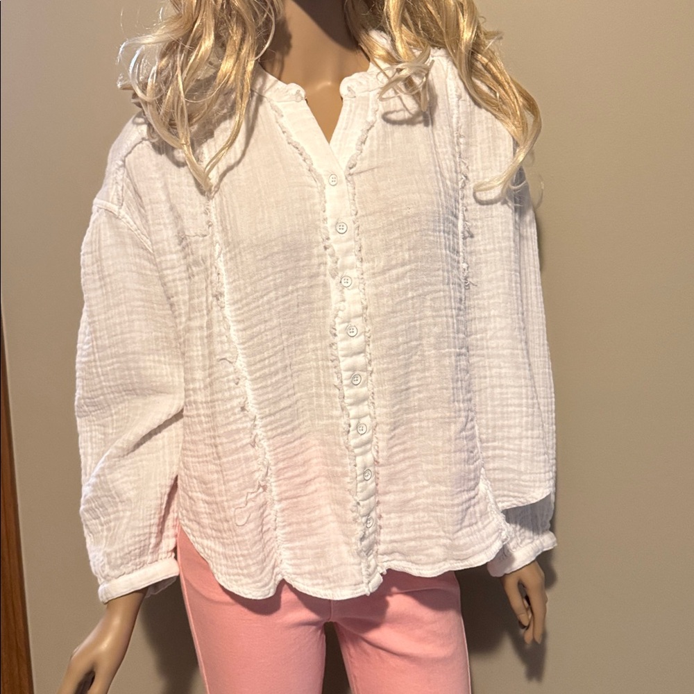 We The Free Cream Blouse